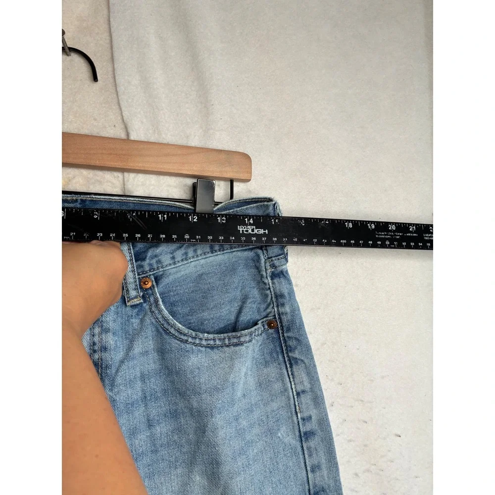 Levis 505 Regular Fit Straight Leg Light Wash Blue Denim Jeans Mens 30x32
